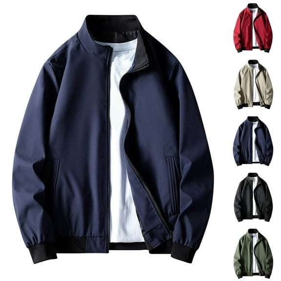 Yaltungu Mens Jackets Fall Winter Zipper up High Neck Loose Casual Workwear Outdoor Camping Hiking Outwear