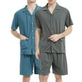 thumbnail image 1 of Yaltungu Mens Pajama Sets 2 Piece Button down Short Sleeve Shirts with Pockets Shorts Loose Comfy Soft Sleepwear, 1 of 9