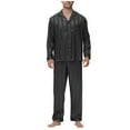 thumbnail image 1 of Yaltungu Pajama Sets for Men 2 Piece Comfy Long Sleeve Button down Shirts Pants Striped Loose Sleepwear Outfits, 1 of 6