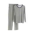 thumbnail image 1 of Yaltungu Pajama Sets for Men 2 Piece Drawstring Pants Long Sleeve Shirts Thin Comfy Casual Sleepwear Outfits, 1 of 3