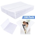 thumbnail image 1 of Yalumo 100 Pack Vellum Jackets for 5x7 Invitations, Pre-Folded 115GSM Wedding Invitation Wraps, Translucent Vellum Paper Invitations Sleeves for Wedding, Greeting Cards, Envelope Liners, 1 of 7