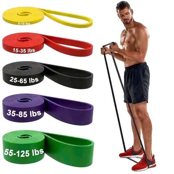 Yalumo 5 Level Resistance Bands for Working Out, Pull Up Assistance Bands for Men & Women, Excercise bands Set for Crossfit Muscle Training body Stretching, Stretch Workout Bands at Home/Gym