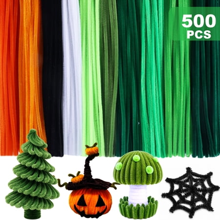 Yalumo 500 Pieces Pipe Cleaners Craft Supplies, 12 Inch Green Pipe Cleaners Bulk for DIY Crafts