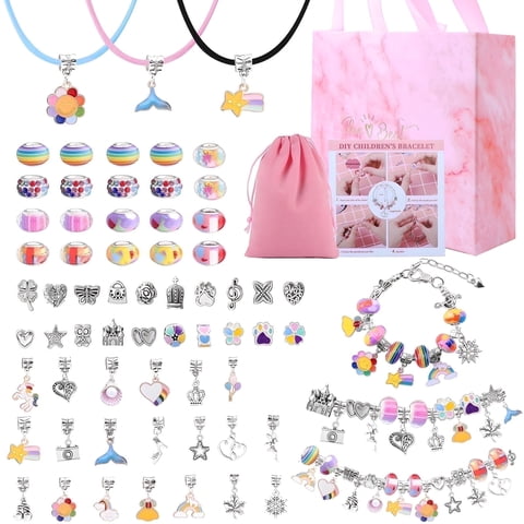 Yalumo 67pcs Charm Bracelet Making Kit, Girls Bracelet Jewelry Making Kit DIY, Birthday Gifts Set