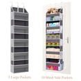 thumbnail image 1 of Yalumo Over The Door Organizer Storage, Hanging Closet Organizer with 5 Large Pockets 10 Mesh Side Pockets, Grey, 1 of 7