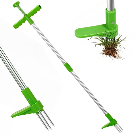 Yalumo Weed Puller, 39 Stand Up Weed Puller Tool, 3 Claw Weed Puller Tool with Long Handle, Garden Weeder Hand Tool, No Bending or Kneeling Weed Remover Tool for Lawn, Garden, Patio, Dandelion