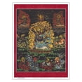 thumbnail image 1 of Yama Dharmaraja - Buddhist Protector Deity - Vintage Tibetan Thangka Buddhist Painting c.1800s - Master Art Print (Unframed) 9in x 12in, 1 of 4