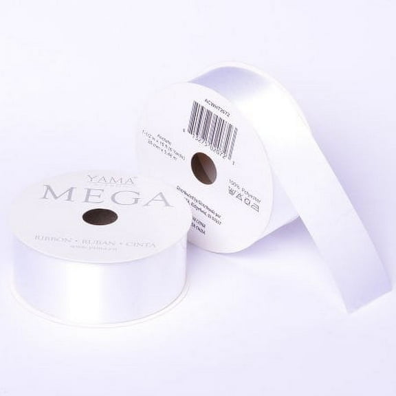 Yama Ribbon 1.5" Acetate White Mega Ribbon, 1 Each
