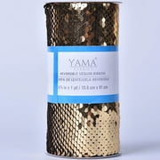 Yama Ribbon, 5-3/8inch Reverse Sequin Ribbon Gold/Black, 3 feet