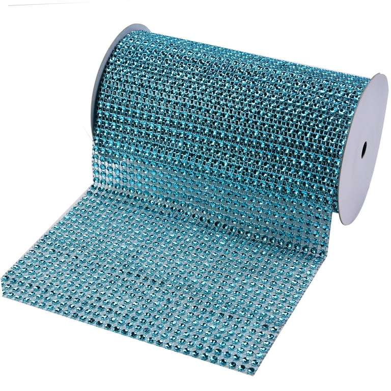 Turquoise Mesh Rhinestone Wrap Ribbon for Wreaths (10 Yards x 4.75 Inc –  BrightCreationsOfficial