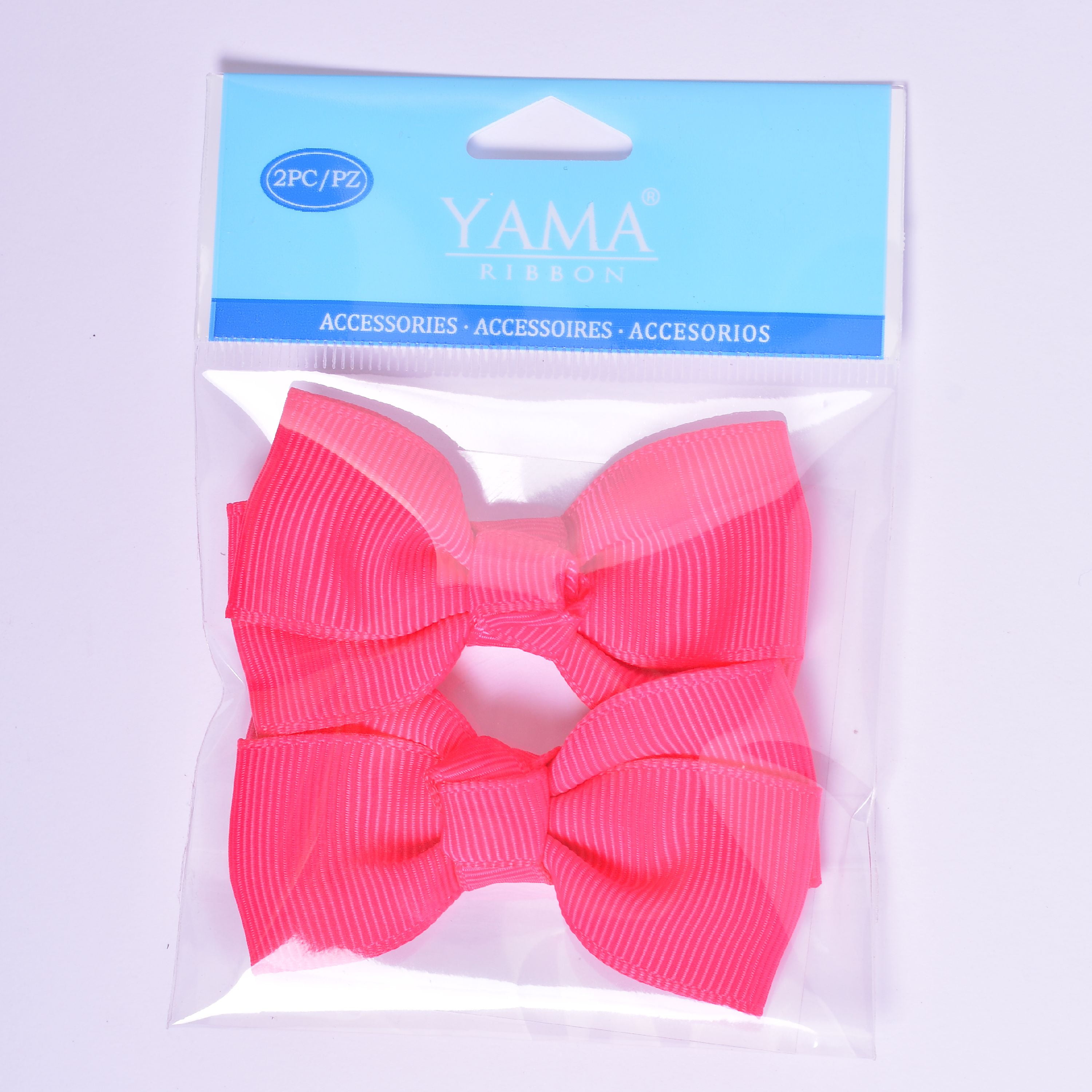 Yama Ribbon Hot Pink Grosgrain Bows, 2 Count