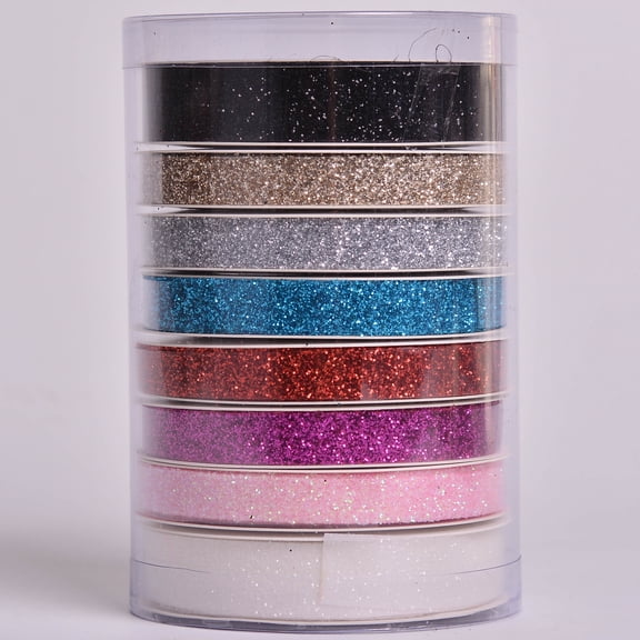 Yama Ribbon, Rainbow Colors Ribbon Tower, 8 Unique Glitter Ribbons, 96 feet