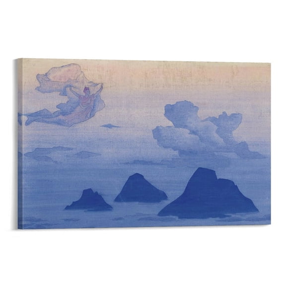 Yama No Ue (Japanese, Lit. 'Atop The Mountain') 1924 Nicholas Roerich Prints Poster Canvas Poster Wall Art Picture Prints Hanging Photo Gift Decor Home Posters Artworks 24x36inch(60x90cm)