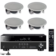 Yamaha 5.1-Channel Wireless Bluetooth 4K A/V Home Theater Receiver + Yamaha Easy-to-Install Natural Sound 2-Way Flush Mount In-Ceiling Speakers Set of 4