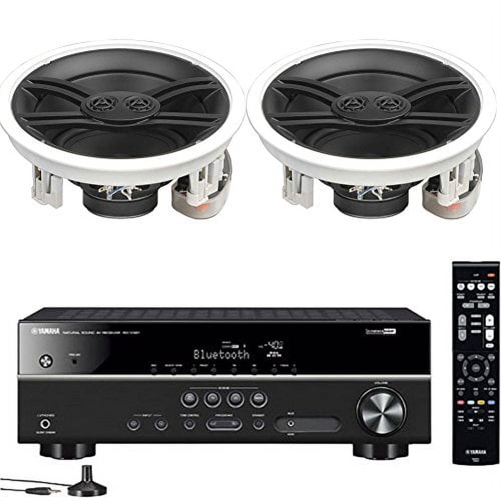 Yamaha 5.1-Channel Wireless Bluetooth 4K A/V Home Theater Receiver + Yamaha Natural Sound Custom Install In-Ceiling 3-Way 100 watts Speaker