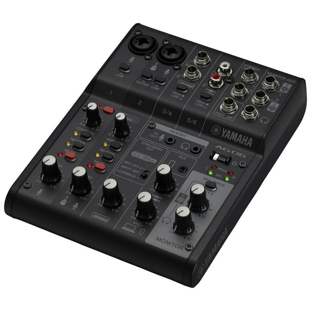 Yamaha AG06MK2 Black 6Channel Live Streaming Loopback Mixer/USB