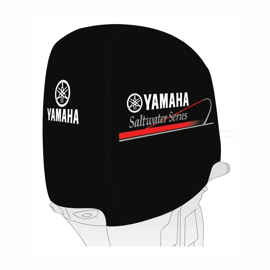 Yamaha Black Deluxe Outboard Motor Cover Saltwater Series, 1.5 lbs