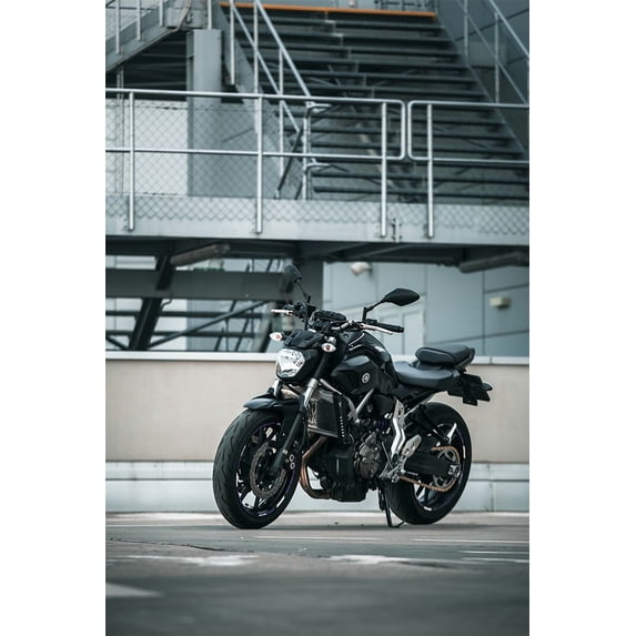 Yamaha Black Motorcycle Design Motorcycle Wall Art Home Decor - 12x18 Inch Laminated Poster - Stunning Detail and Bold Colors