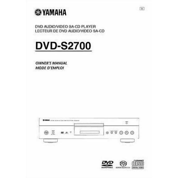 Instruction Manual ONLY for Yamaha DVD-S510 DVD Player Owners Manual REPRINT