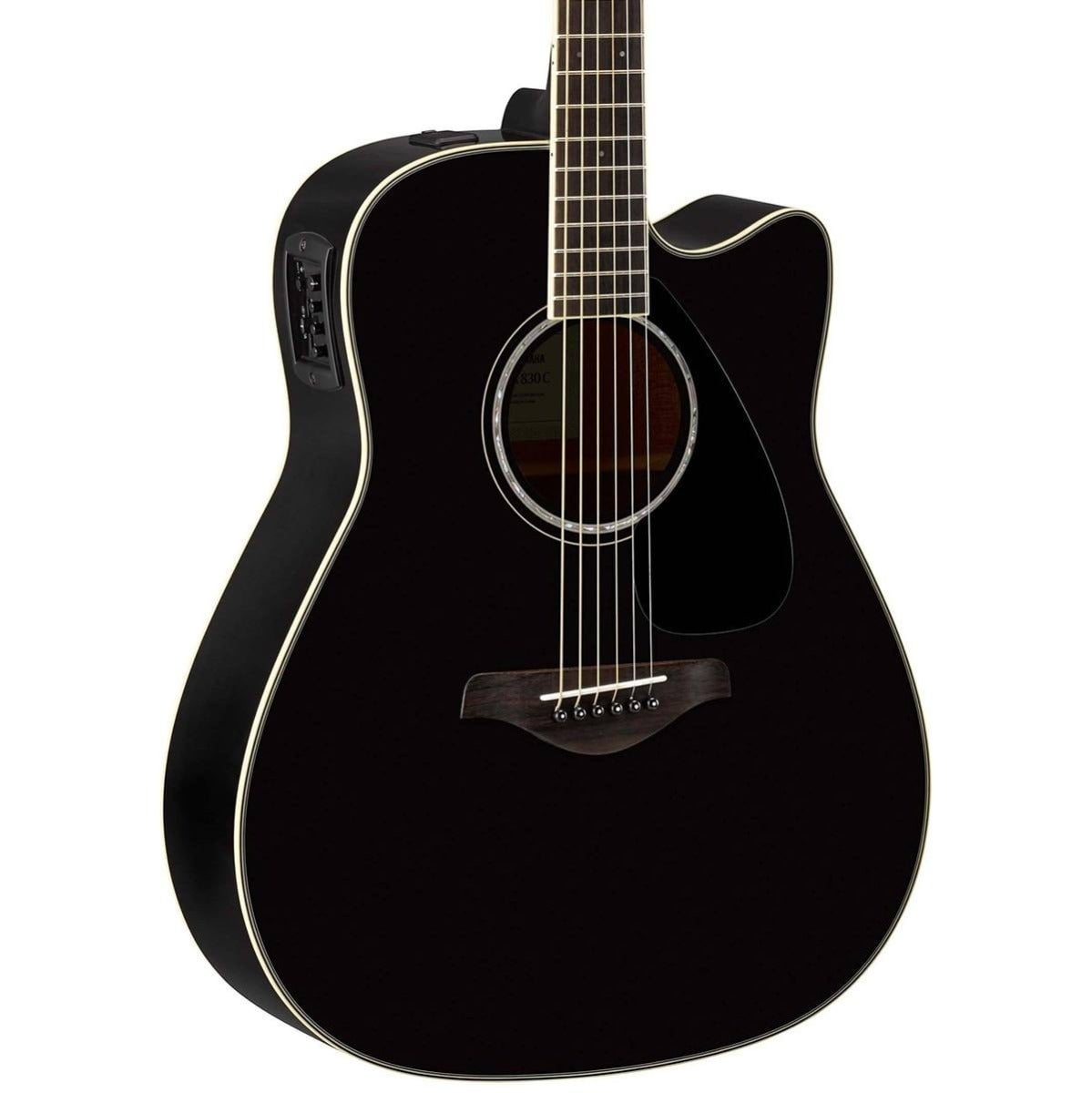 Yamaha Dreadnought Solid Top Acoustic-Electric Guitar, Black Yamaha Dreadnought Solid Top Acoustic-Electric Guitar, Black