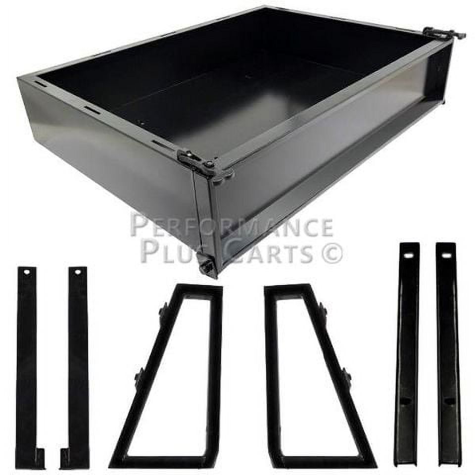 Yamaha Drive2 Golf Cart Black Steel Utility Cargo Box with Brackets