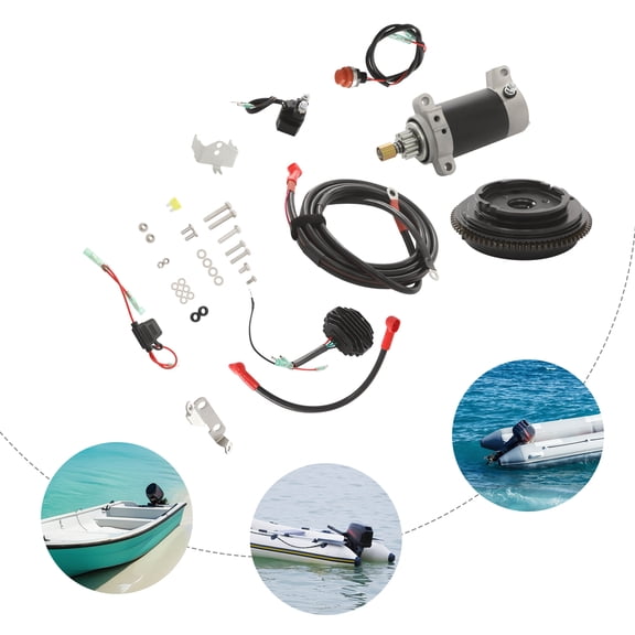 Yamaha Electric Start Kit, Yamaha 4-Stroke 20PS Outboard Electric Start Kit, Yamaha Outboard Engine Starter Motor Conversion Kit