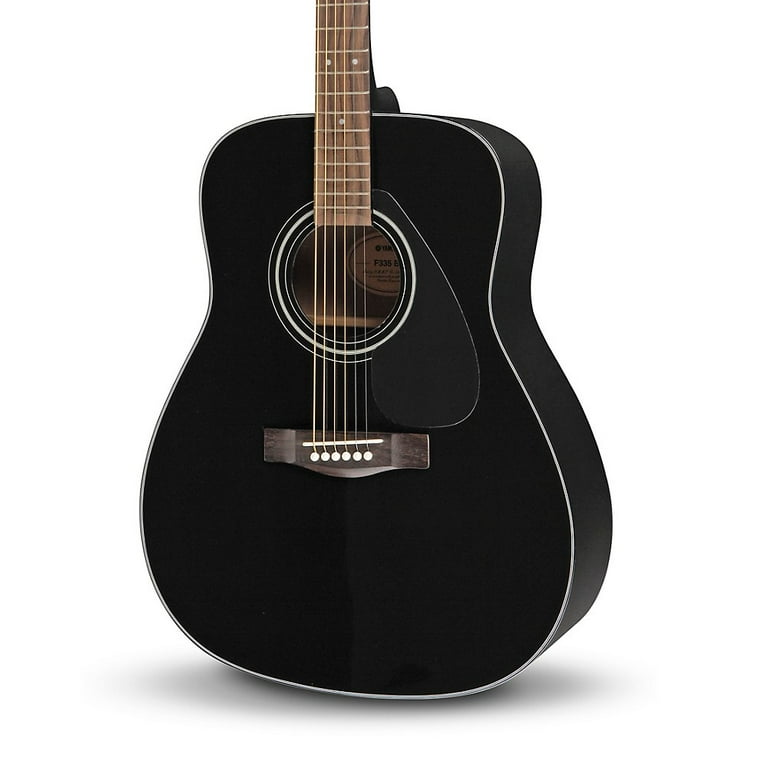 Yamaha F335 Acoustic Guitar with Gold Die-Cast Tuners, Black