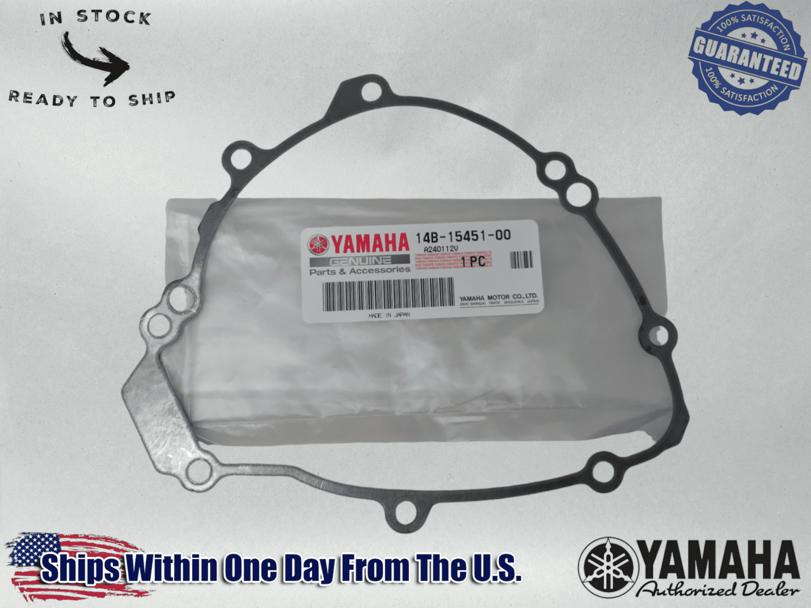 Yamaha Genuine OEM Authentic Lh Stator Magneto Cover Gasket 14B-15451-00-00