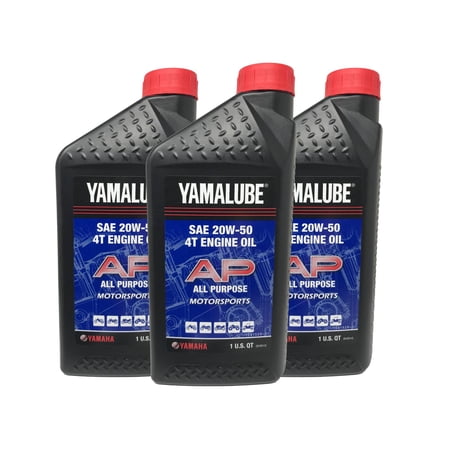 Yamaha Genuine OEM SAE 20W-50 4T Engine Oil LUB-20W50-AP-12 - 3 Pack