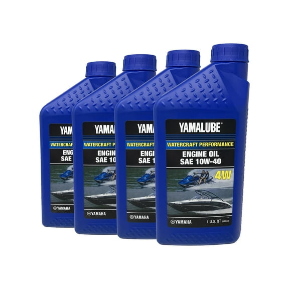 Yamaha Genuine OEM Yamalube Marine 10W-40 Oil LUB-10W40-WV-12 - 4 Pack