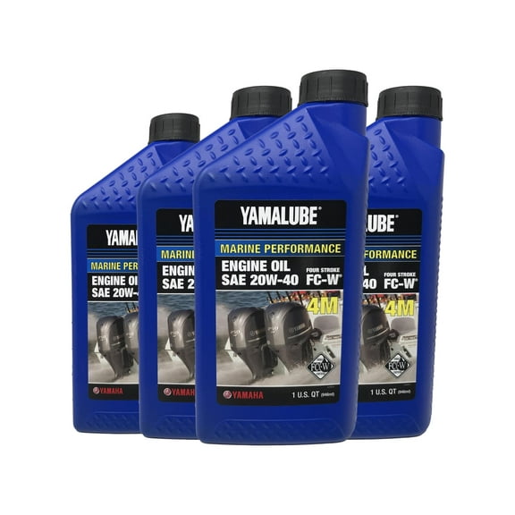 Yamaha Genuine OEM Yamalube Marine 20W-40 Oil LUB-20w40-FC-12 - 4 Pack