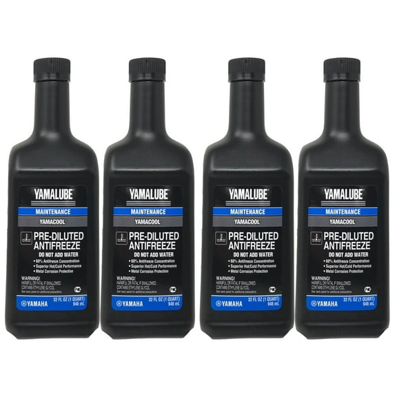 Yamaha Genuine OEM Yamalube Pre-Diluted Anti-Freeze ACC-YAMAC-BL-32 - 4 Pack