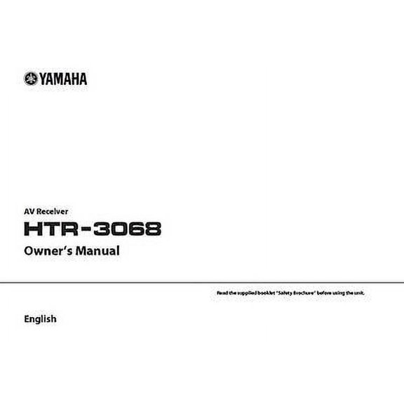 Instruction Manual ONLY for Yamaha HTR-3068 AV Receiver Owners Manual REPRINT