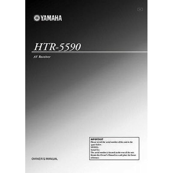 Instruction Manual ONLY for Yamaha HTR-5590 Receiver Owners Manual REPRINT