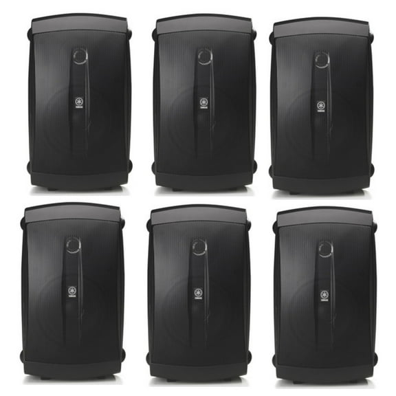 Yamaha High-Performance 130 Watt Surround Sound 2-Way Indoor/Outdoor Weatherproof Home Theater Speakers (Set of 6)