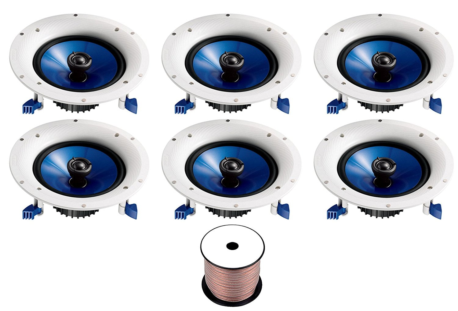 Yamaha High-Performance Easy-Io-Install Moisture Resistant 2-Way 140 watts Surround Sound in-ceiling Speaker System (Set Of 6)