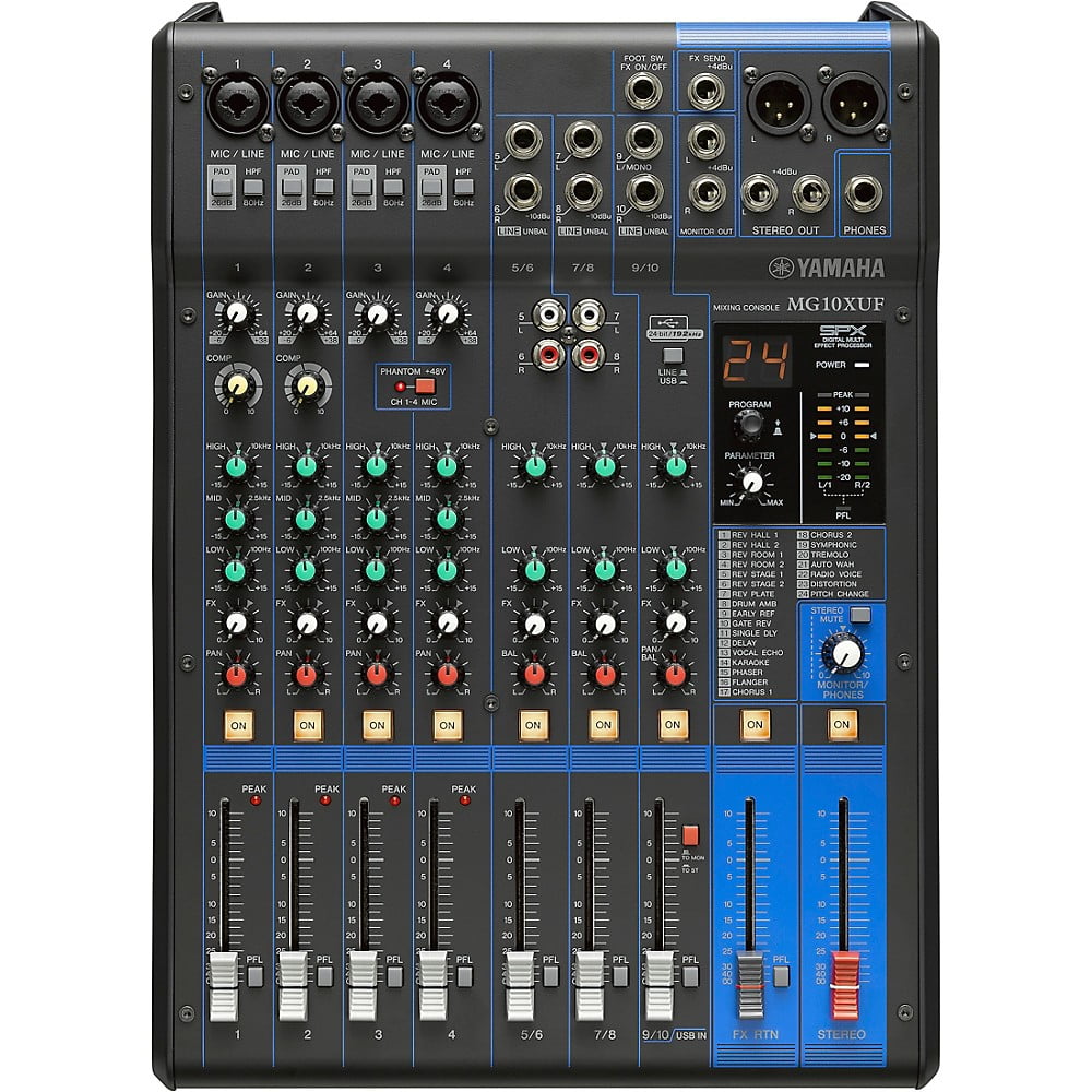 Yamaha 10-Channel MG10XUF Analog Mixer - Stage Custom DJ Music  