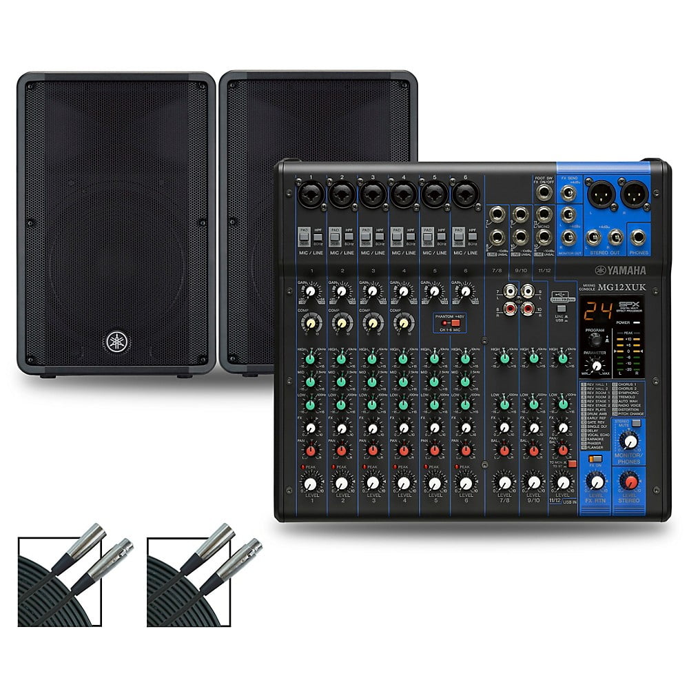 YAMAHA MG12XUK DJミキサー Yamaha MG12XUK Mixer with Yamaha DBR Speakers 15