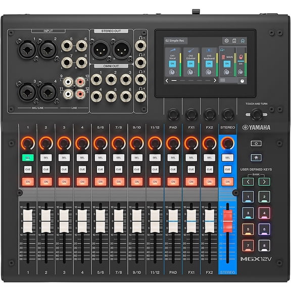 Yamaha MGX12V 18-Channel Digital Mixer With Video Interface - Black