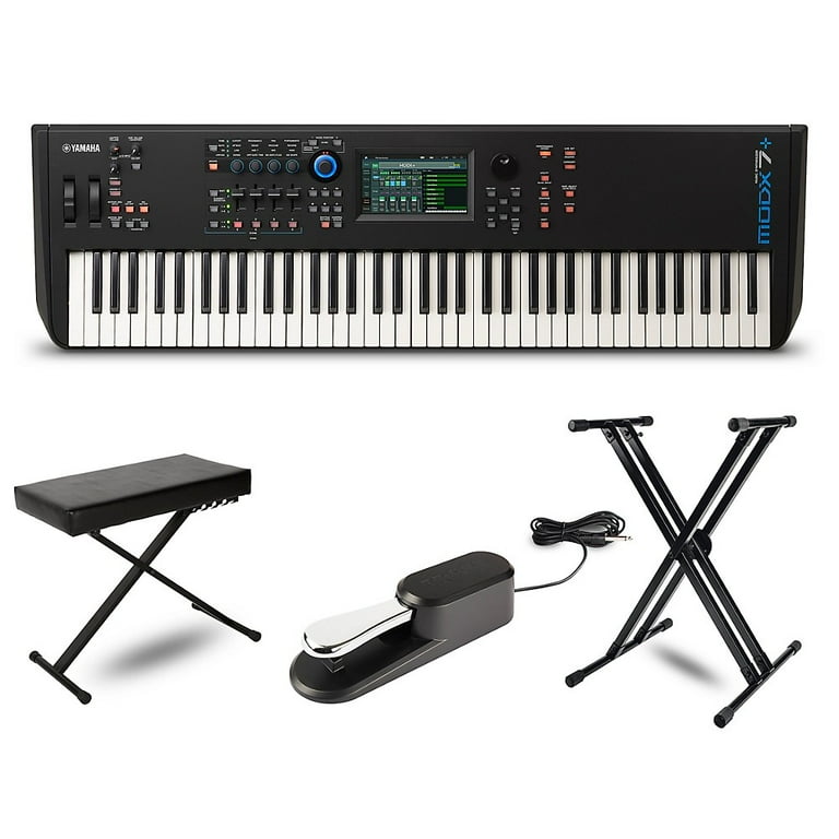 Yamaha MODX7 Synthesizer With Stand Bench and Sustain Pedal