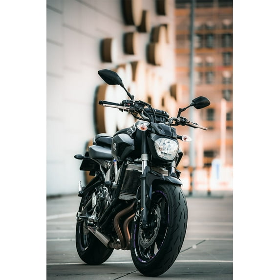 Yamaha MT 07 Luxury Motorcycle Design Wall Art Home Decor - 24x36 Inch Laminated Poster - Stunning Detail and Bold Colors