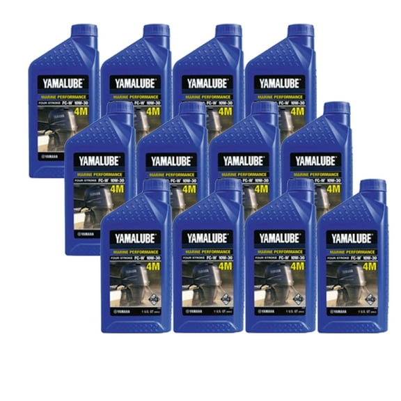Yamaha Marine New OEM FC-W 10W-30 4-Stroke Engine Oil 1qt QTY 12 LUB-10W30-FC-12
