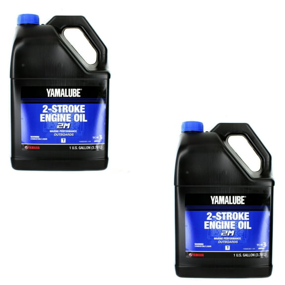 Yamaha OEM, Yamalube 2M Marine 2 Stroke Engine Oil - 2 Gallons, LUB-2STRK-M1-04