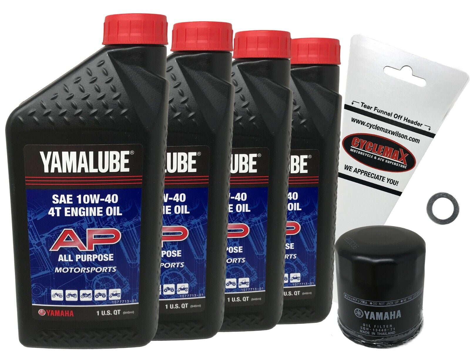 Yamaha OEM Oil Change Kit for 2001-2005 Yamaha FZ1 with 10W-40 Oil