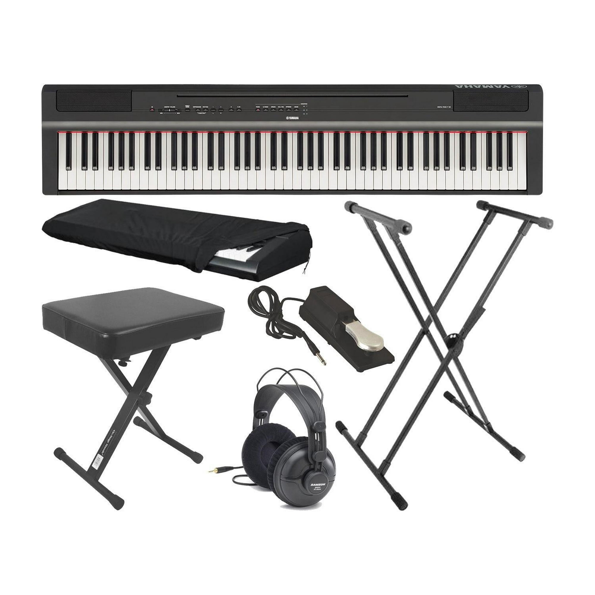 Yamaha P-125 Ultra Deluxe Piano Pack with Headphones, Stand, Bench