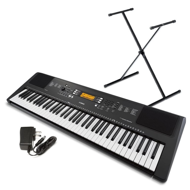 Restored Yamaha PSR-EW300 SA 76-Key Portable Keyboard Bundle with