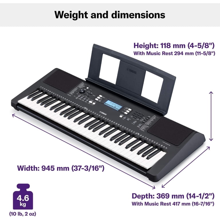 Yamaha PSRE373AD 61-Key Electric Piano Portable Keyboard with