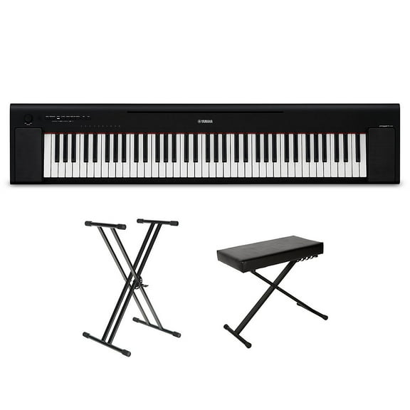Yamaha Piaggero NP-35 76-Key Portable Keyboard With Power Adapter Black Essentials Package