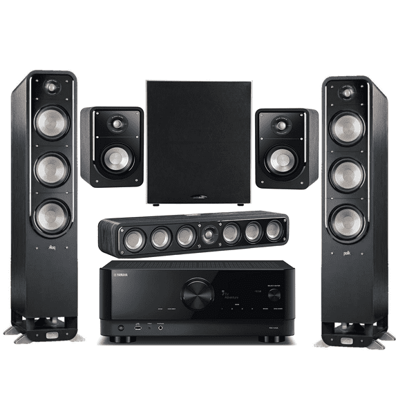 Yamaha Polk 5.2 Home Theater Systems, Black, 46.3 lbs