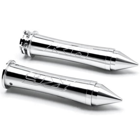 Yamaha R6 Spiked Hand Grips with Bar Ends Sliders, Silver